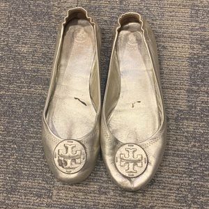 Tory Burch Gold Flats